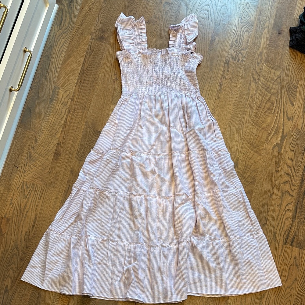 Hill House Lavender Striped Nap Dress Small